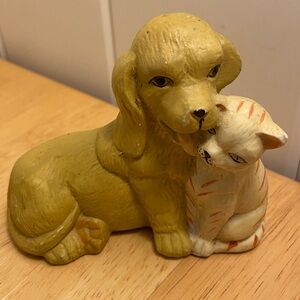 Vintage cat with dog figurine
dog licking grooming cat GOT pet friends ceramic